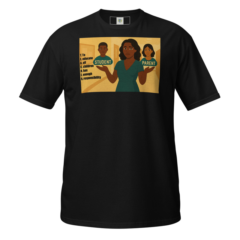 T.E.A.C.H.E.R. To educate all children has enough responsibility Ebony version