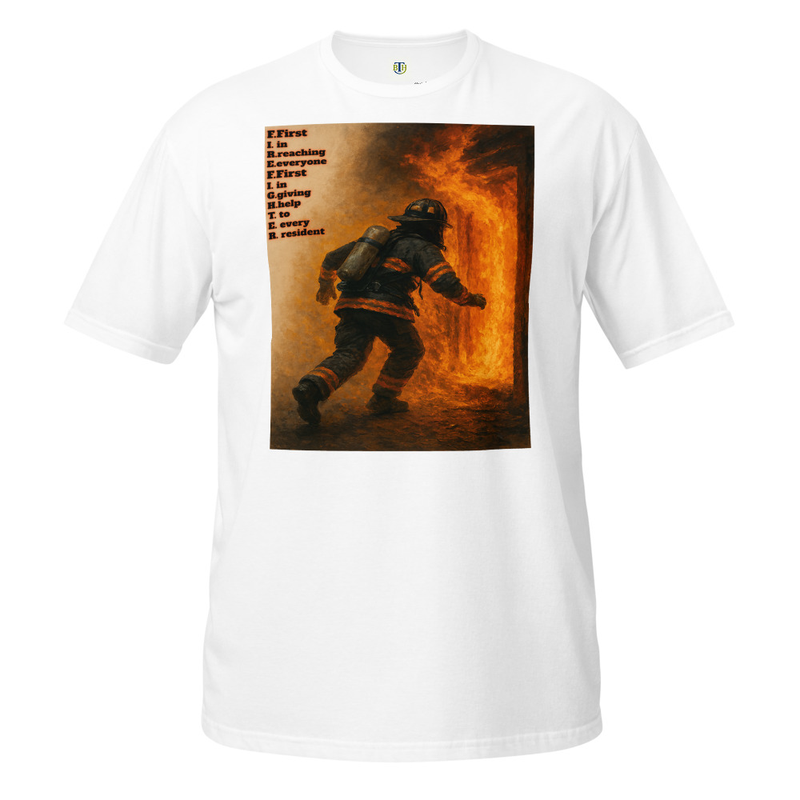 F.I.R.E.F.I.G.H.T.E.R. First in reaching everyone first in giving help to every resident T shirt