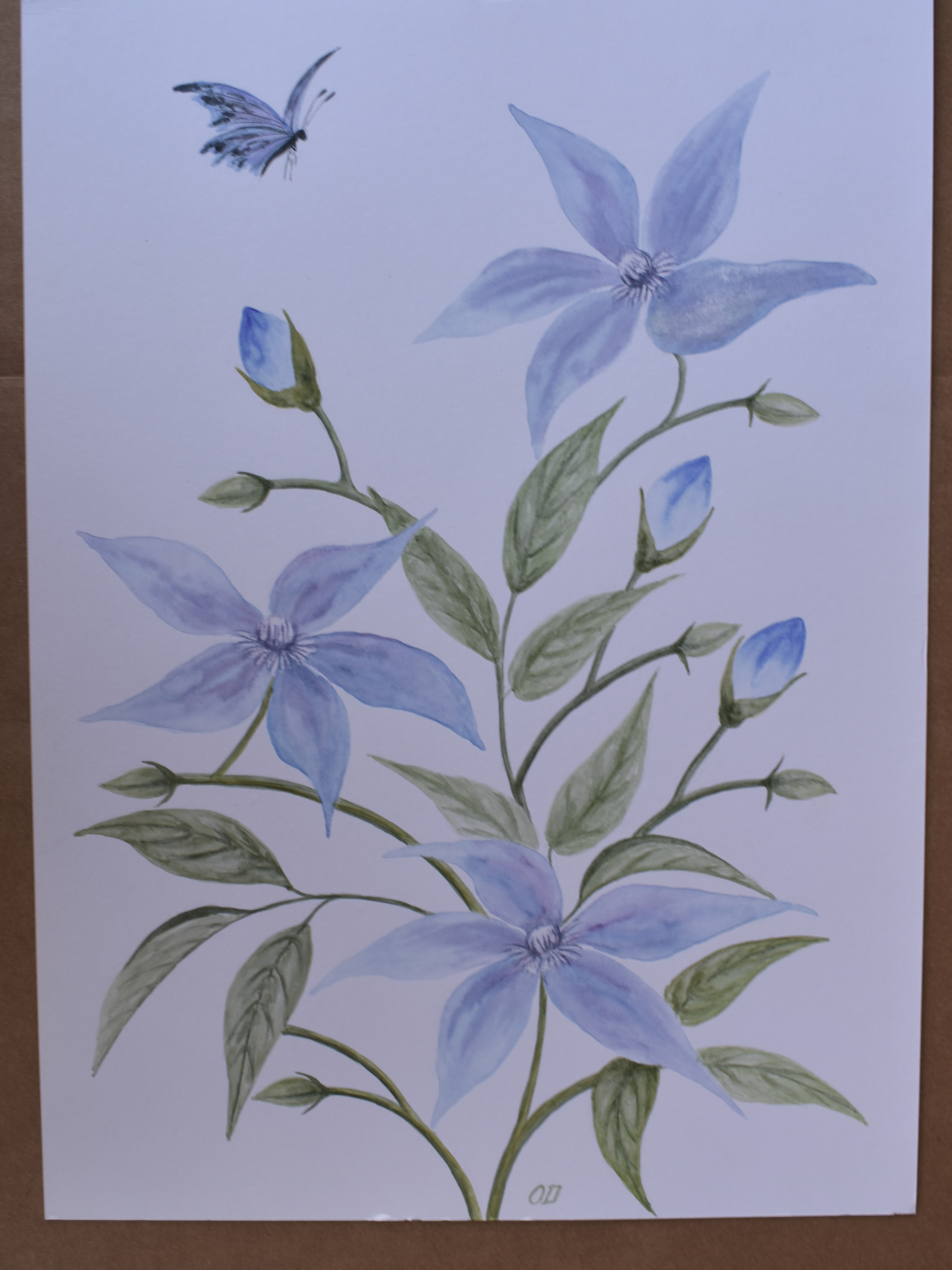 Skybound Blooms — Original Watercolor by Oskar D.