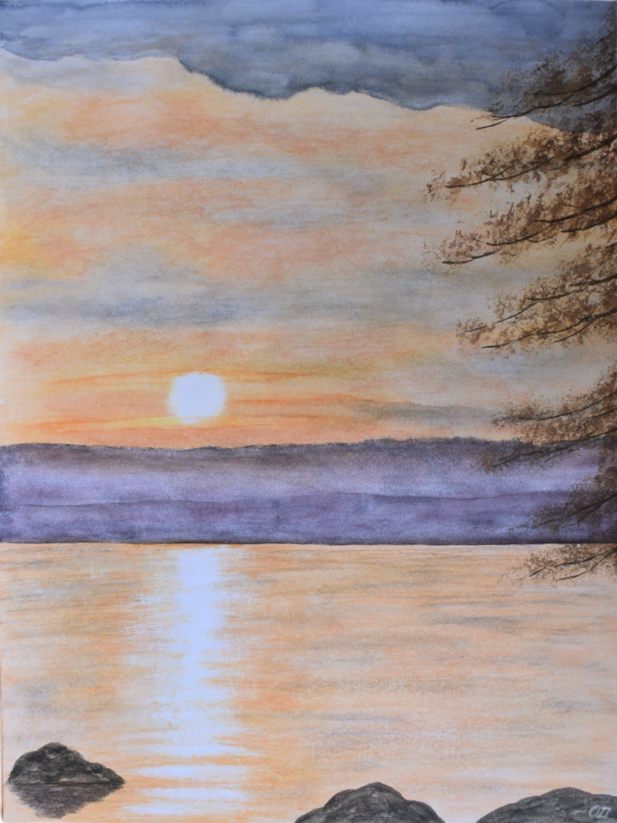 Sunset Reverie — Original Watercolor by Oskar D.