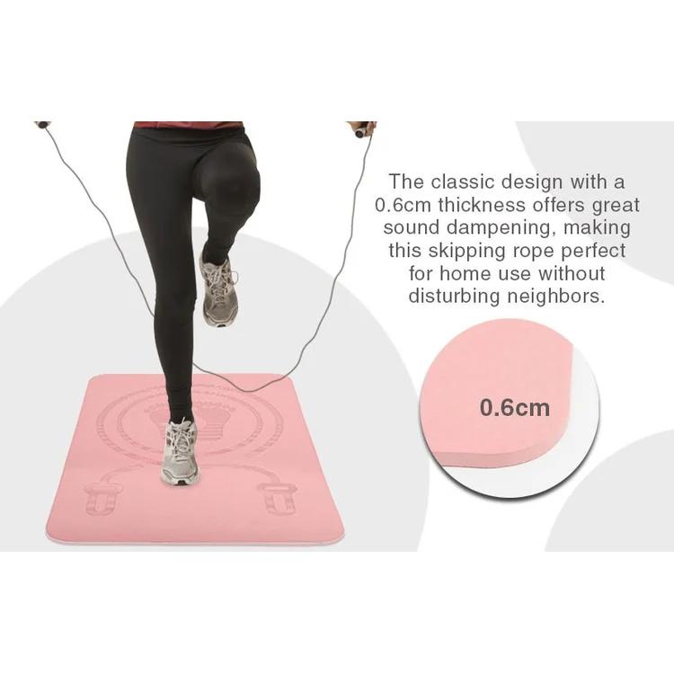 Pink Jump Rope Mat – Shock-Absorbing, Non-Slip TPE Exercise Mat