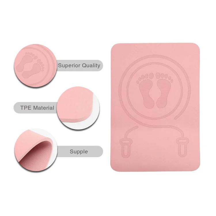 Pink Jump Rope Mat – Shock-Absorbing, Non-Slip TPE Exercise Mat
