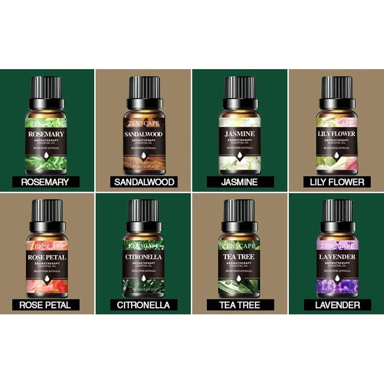 Zen Scape Australia Essential Oil Aromatherapy Set – 8 Flower & Fruit Scents