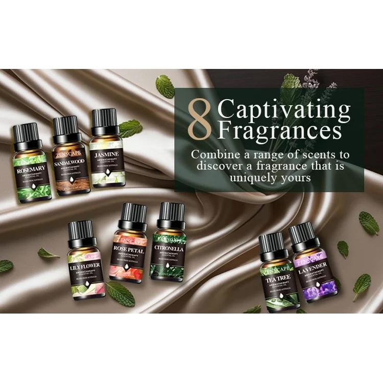 Zen Scape Australia Essential Oil Aromatherapy Set – 8 Flower & Fruit Scents