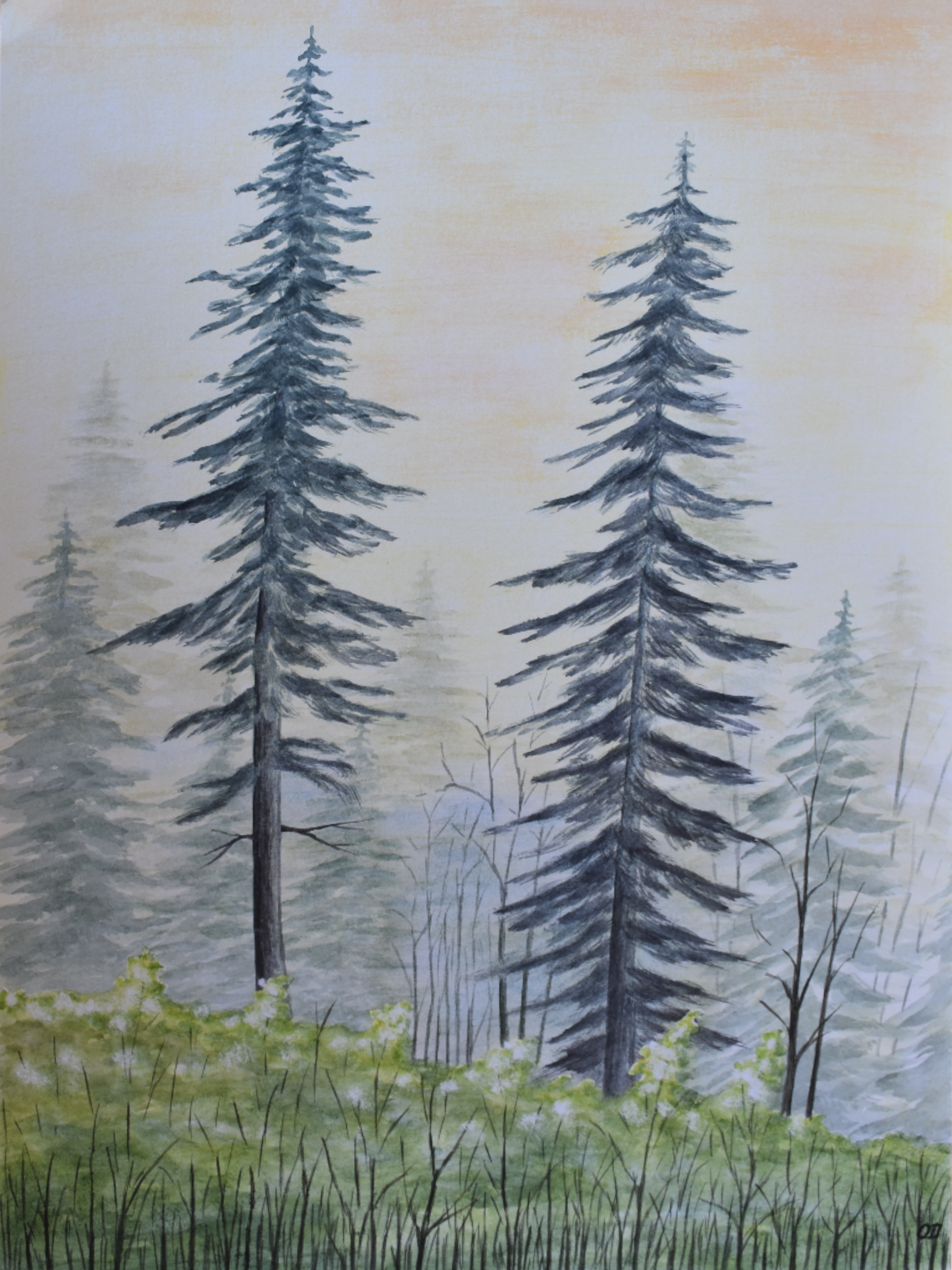 Whispering Pines — Original Watercolor by Oskar D.