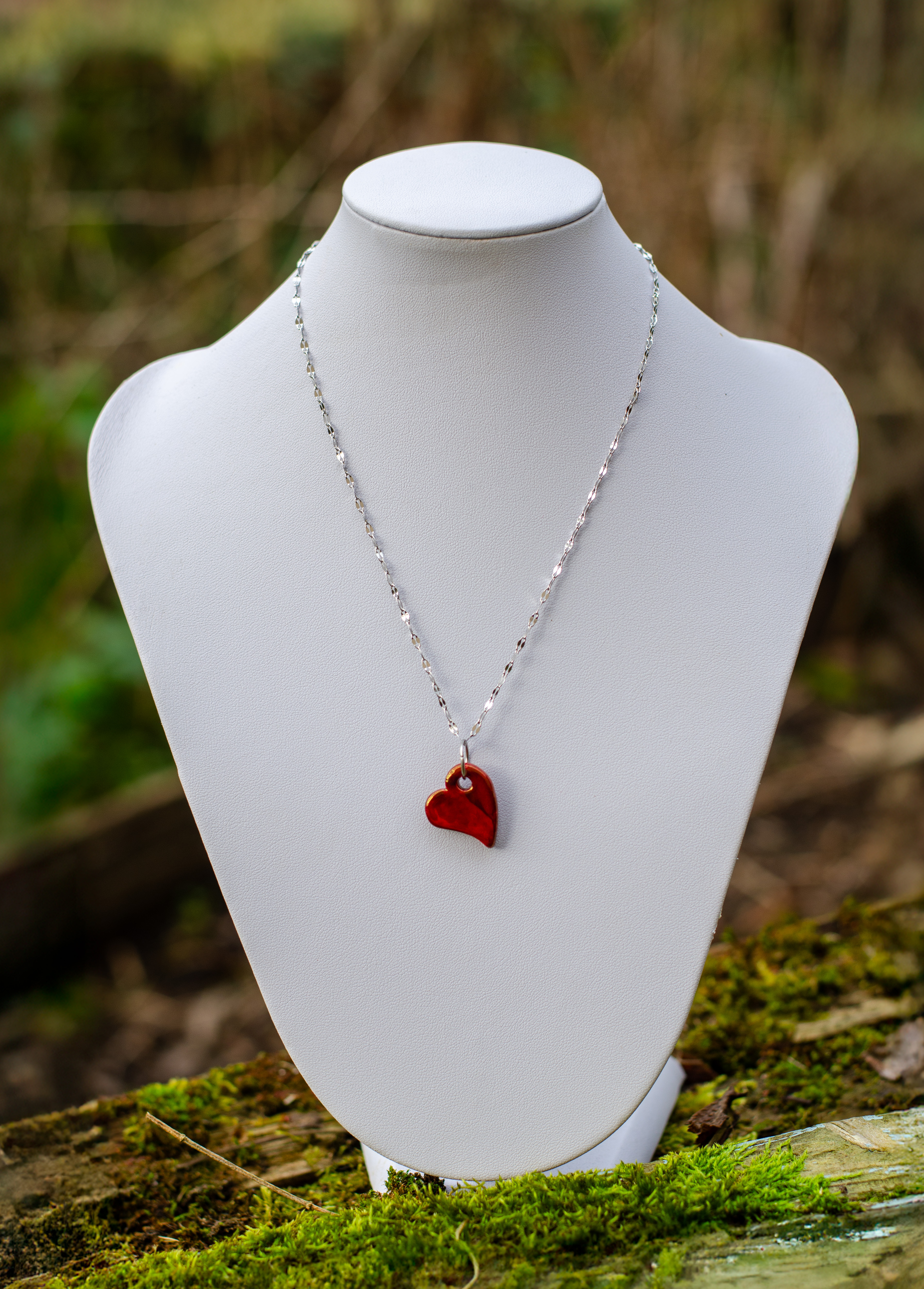 Cœur Cherry + chainette tour du cou en inox
