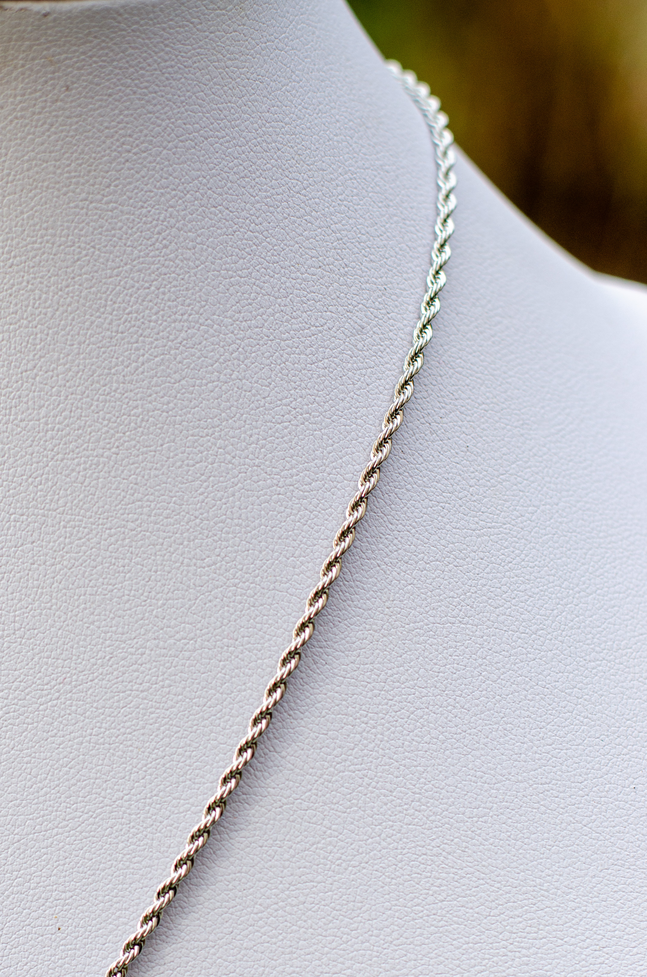 Chaine tour de cou maille cordée + pendentif coeur en céramique Grecque