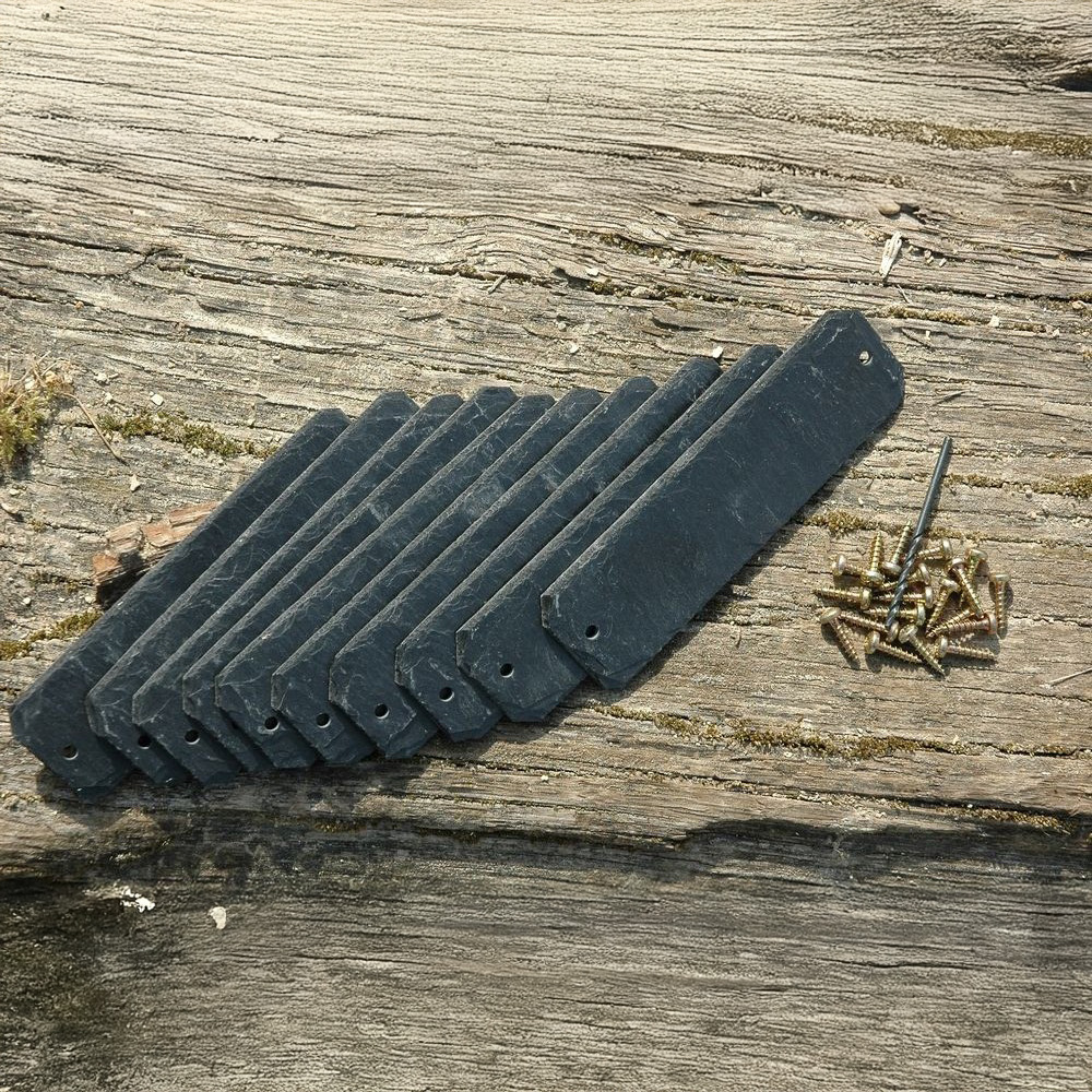 Lot de 10 étiquettes en ardoise pour la cave 3x10cm