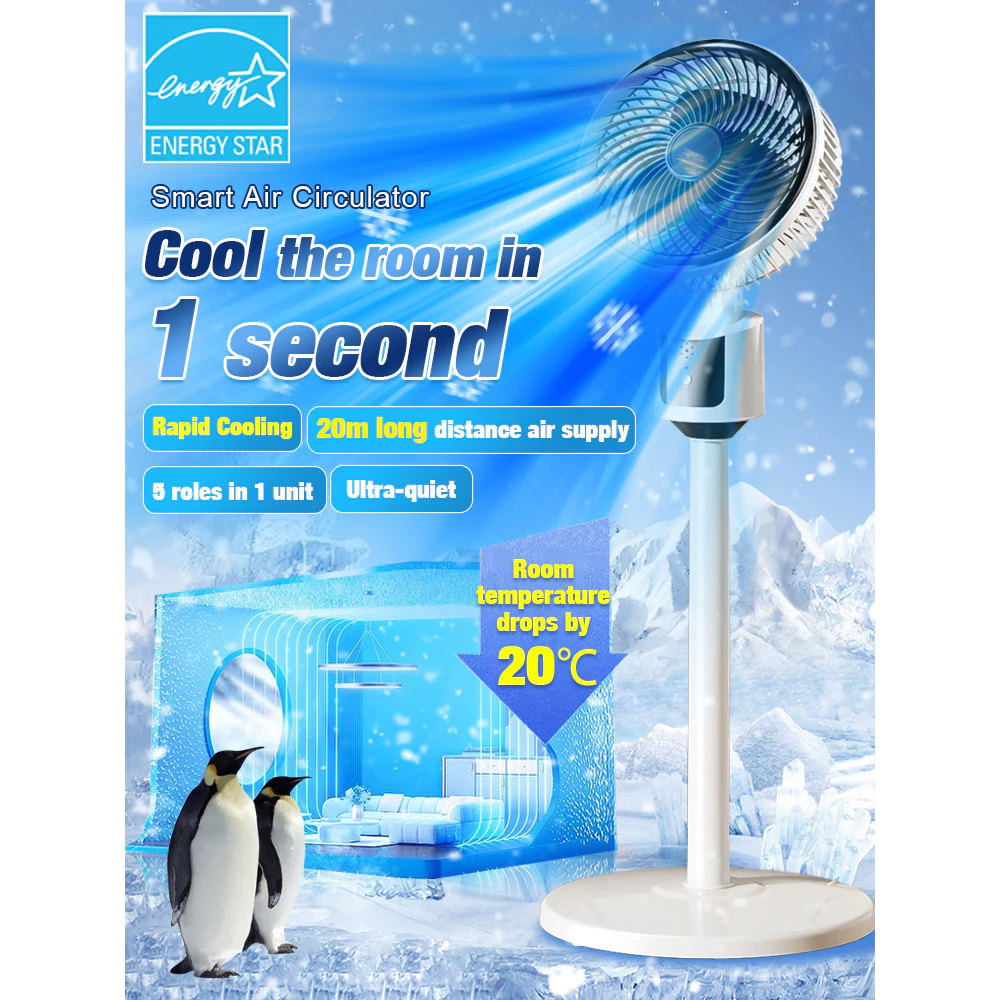 พัดลมตั้งพื้นหมุนเวียนอากาศสมาร์ท