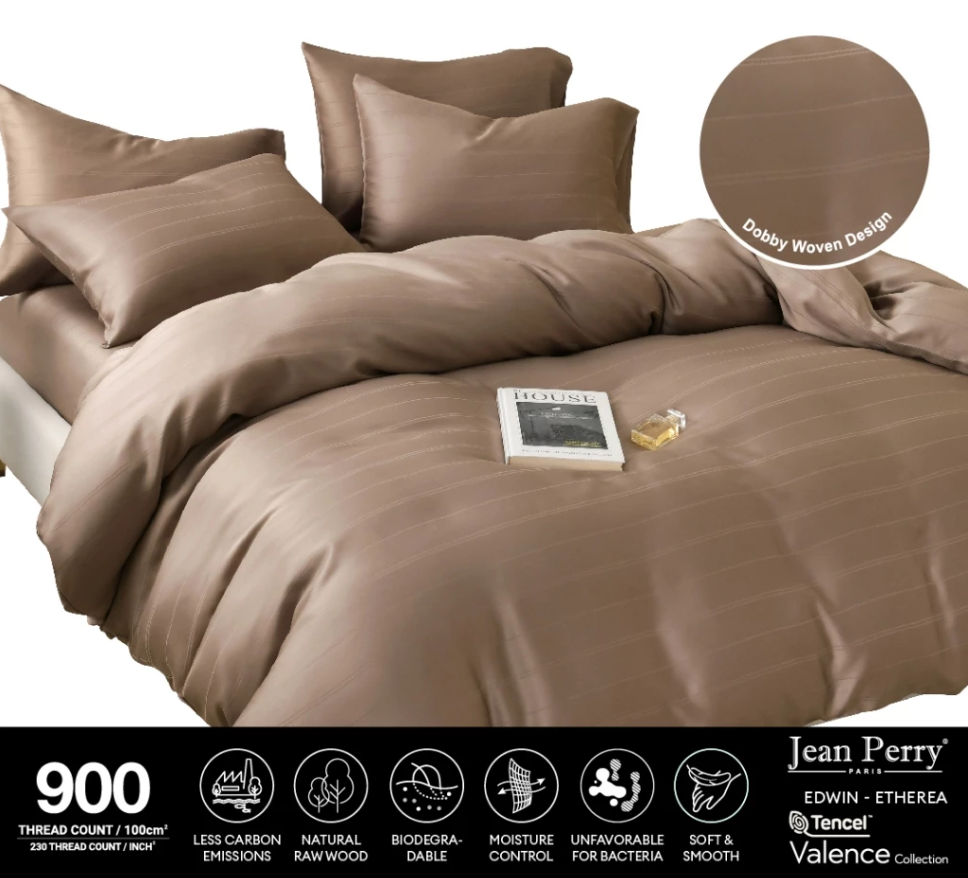 เซตผ้าปูที่นอนแบบรัดมุม TENCEL™ Lyocell - Jean Perry Valence – ผ้า TENCEL™ 900 เส้นด้าย (ขนาด SUPER SINGLE/ QUEEN/ KING) ค่ะ