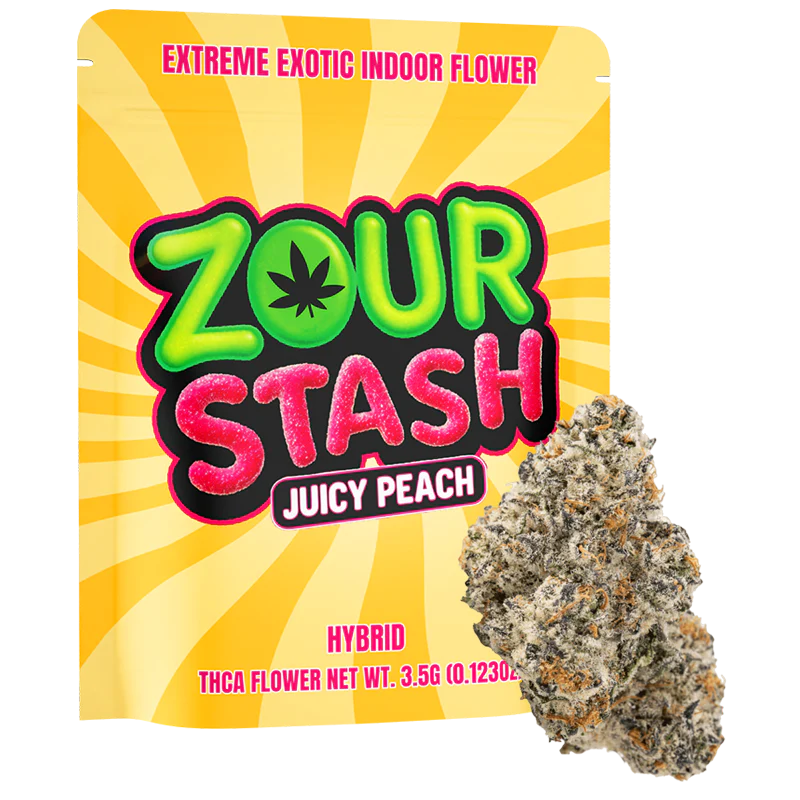 Zour Stash Juicy Peach(Hybrid)Extreme Exotic Indoor Flower 3.5g