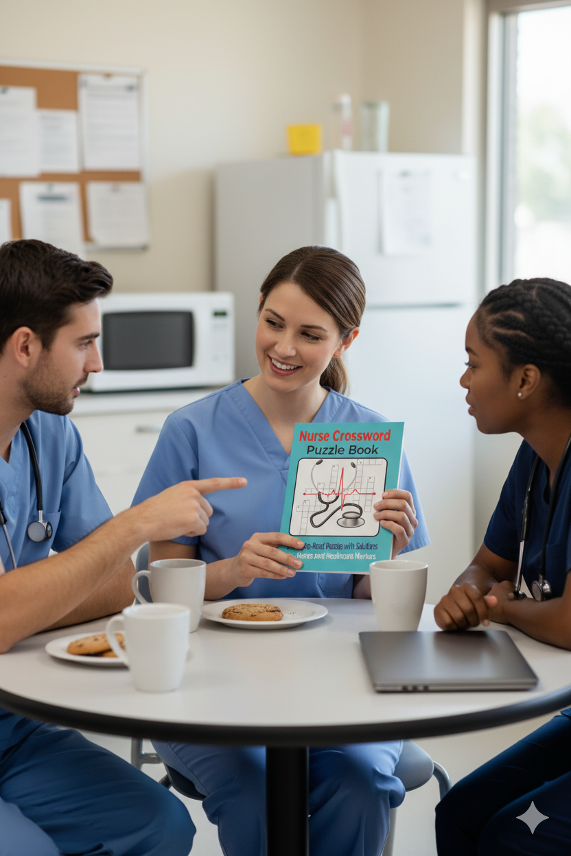 Nursing Crossword Puzzle Book (60 Puzzles, Printable PDF, 6x9)