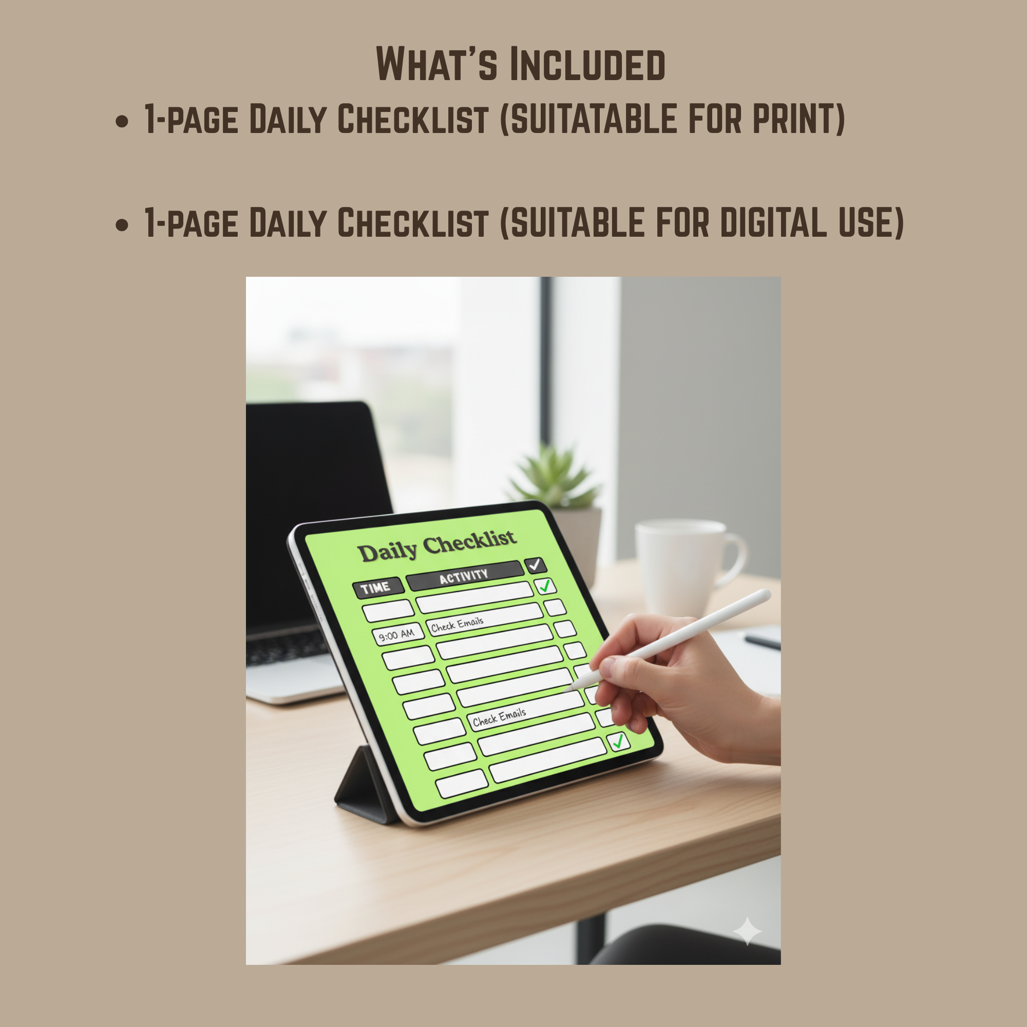 Daily Checklist Printable | Minimalist To-Do List Planner