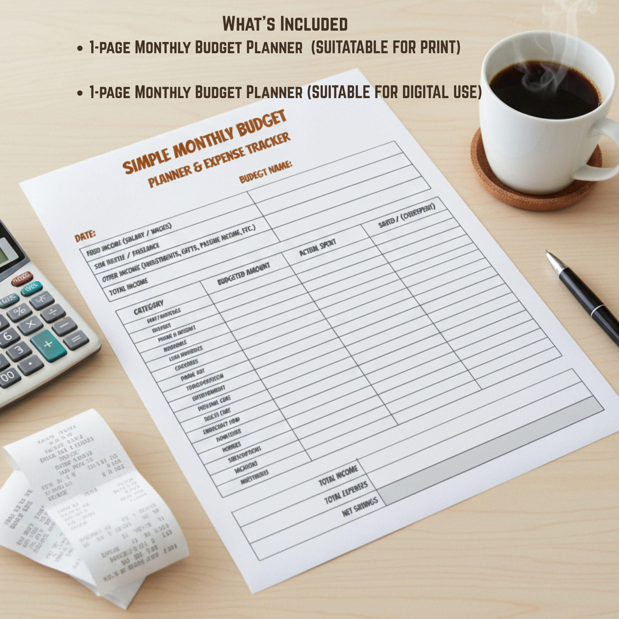 Monthly Budget Planner & Expense Tracker