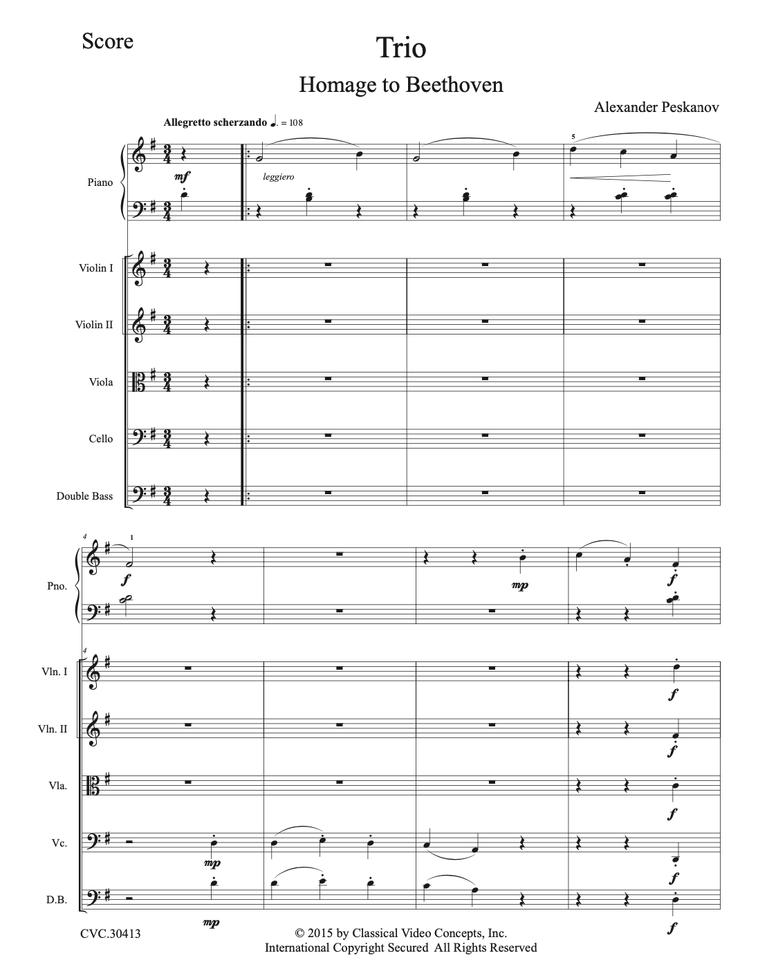 Trio (Orchestra Score and Parts)