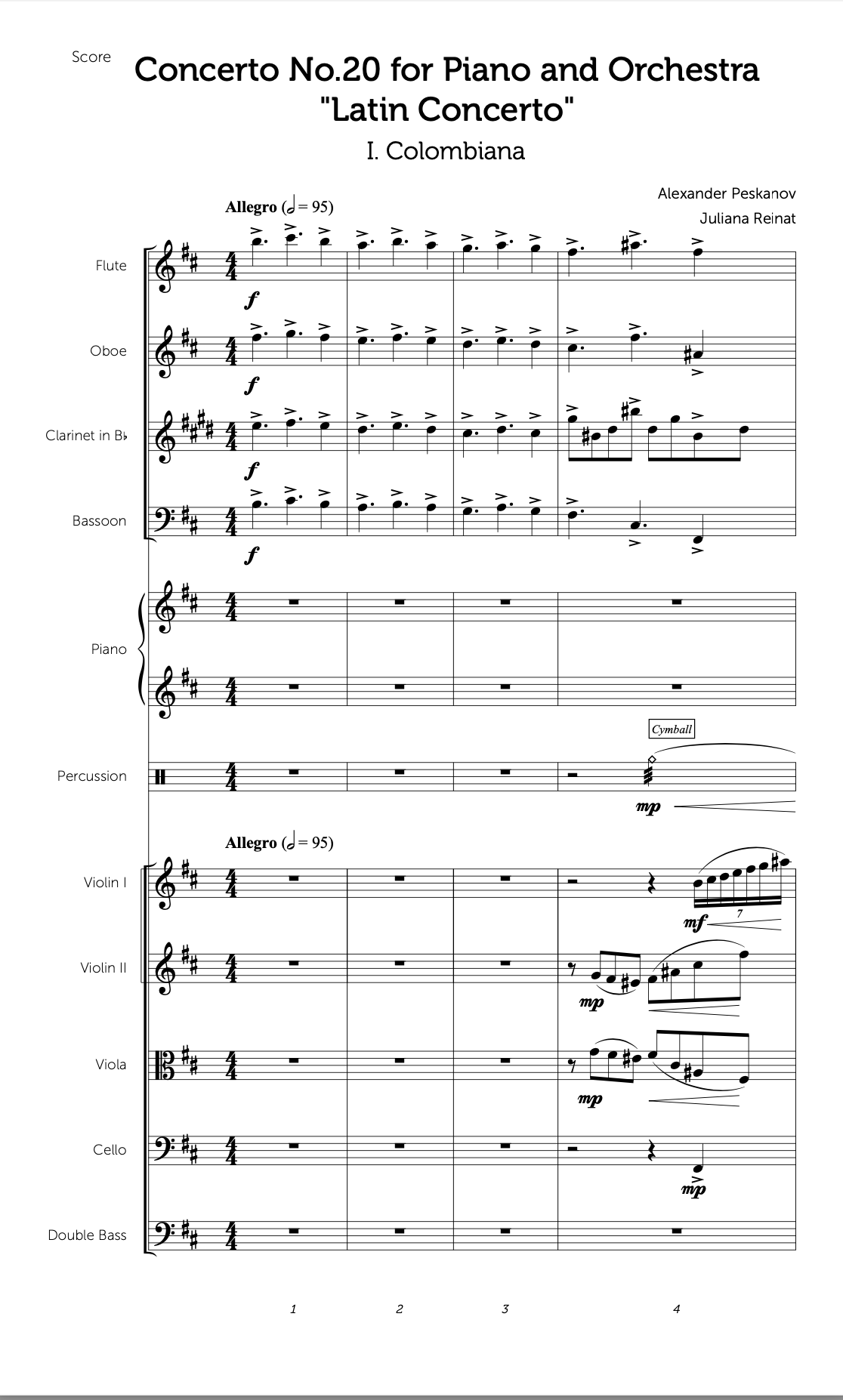 Piano Concerto No. 20-Orchestra Score and Parts