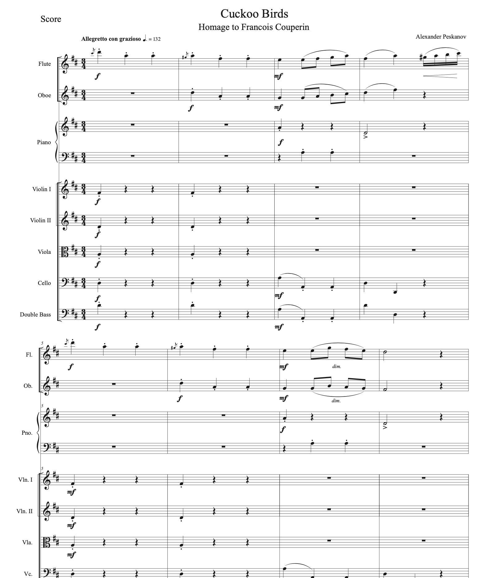 Cuckoo Birds (Orchestra score and parts)