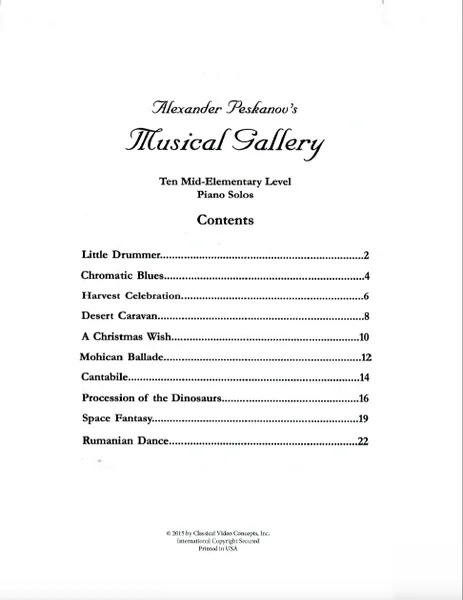 Musical Gallery (Mid-Elementary)