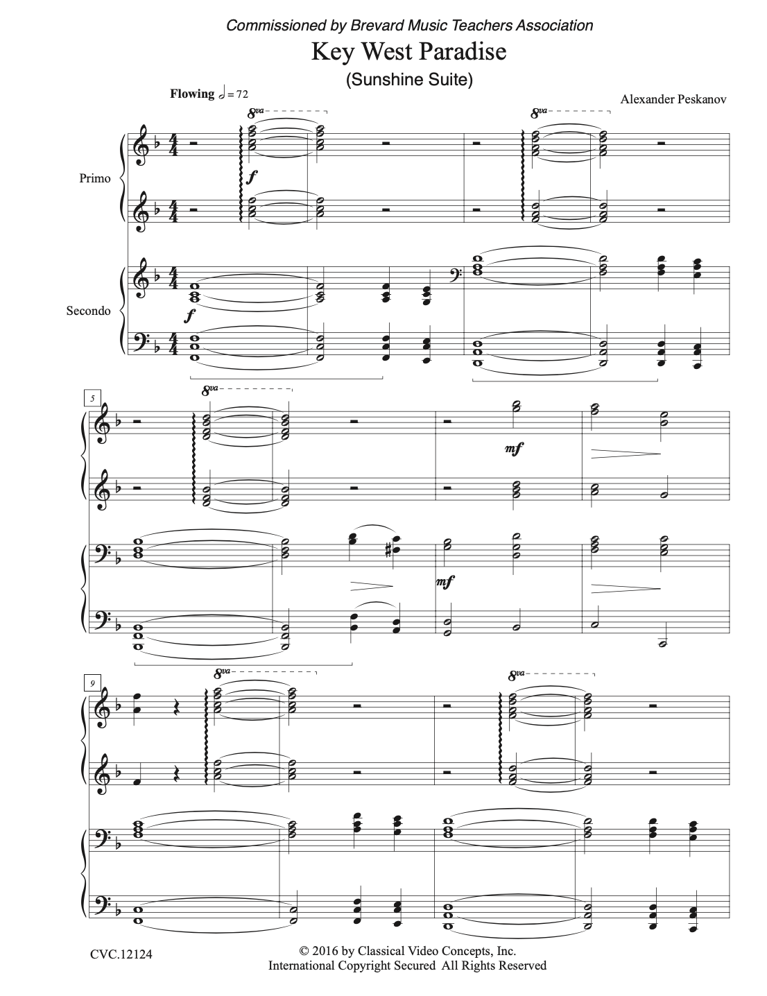 Key West Paradise. (Piano Duet)