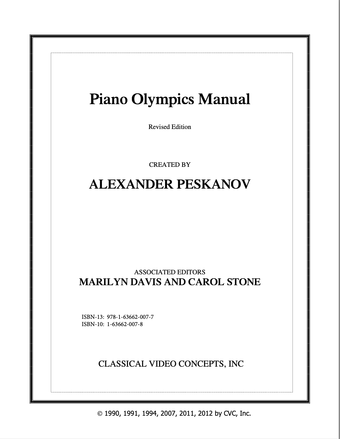 Piano Olympics Manual (Digital)