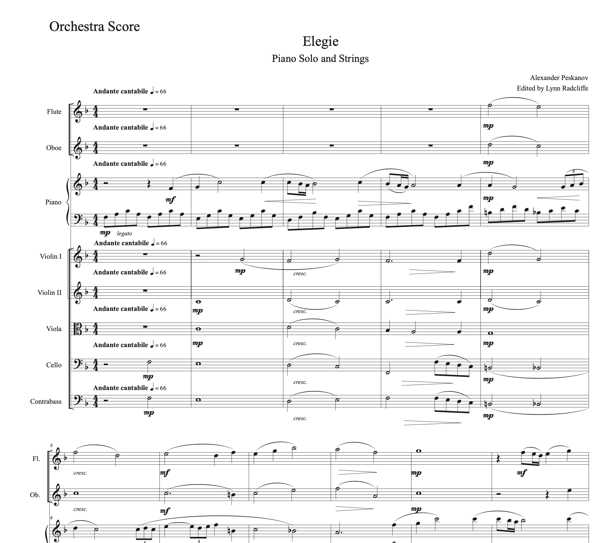 Elegie (Orchestra score and parts)