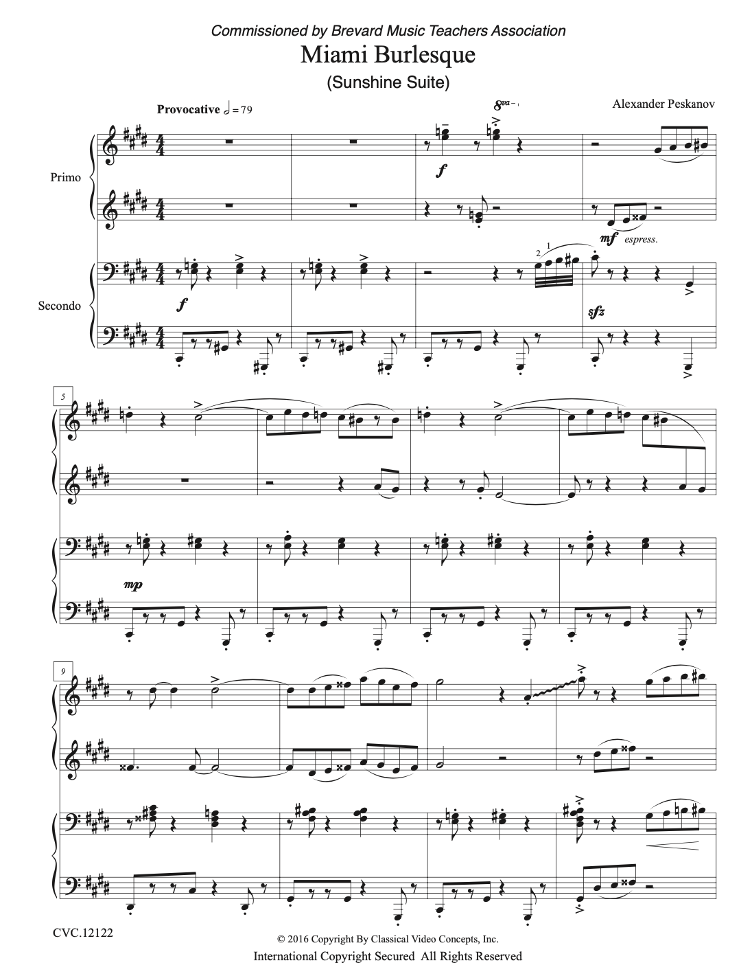 Miami Burlesque (Piano Duet)
