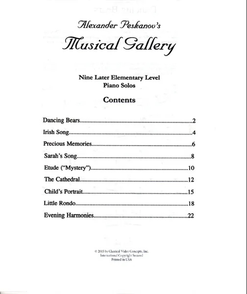 Musical Gallery (Late Elementary)