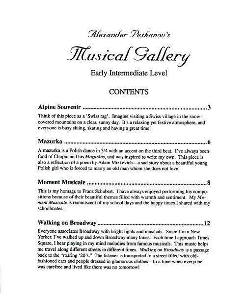 Musical Gallery (Early Intermediate)