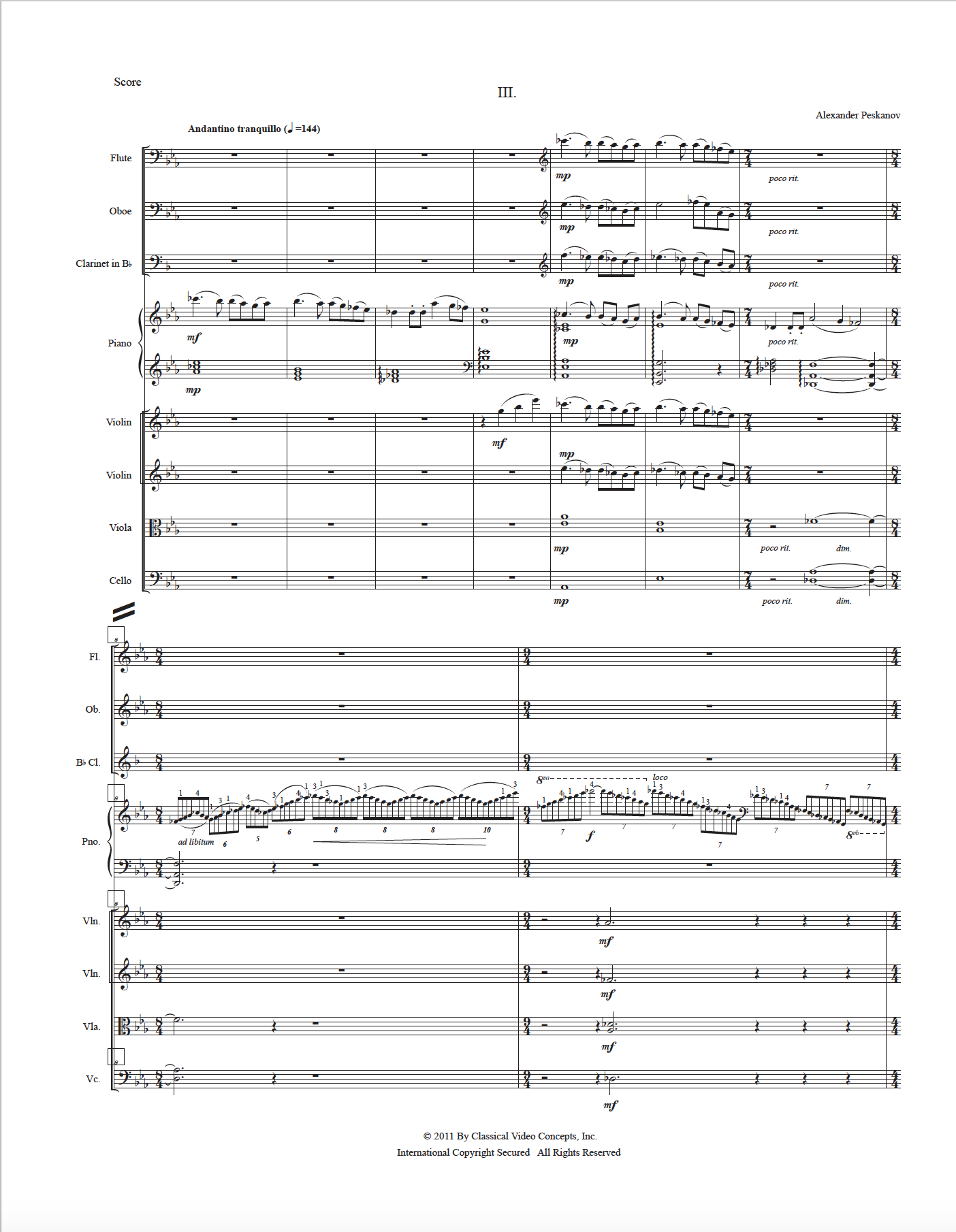 Piano Concerto No. 7 (First Edition)