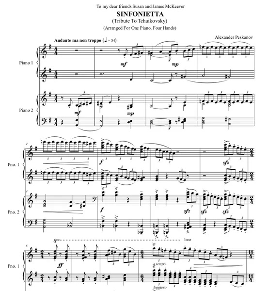 Sinfonietta (Tribute to Tchaikovsky)