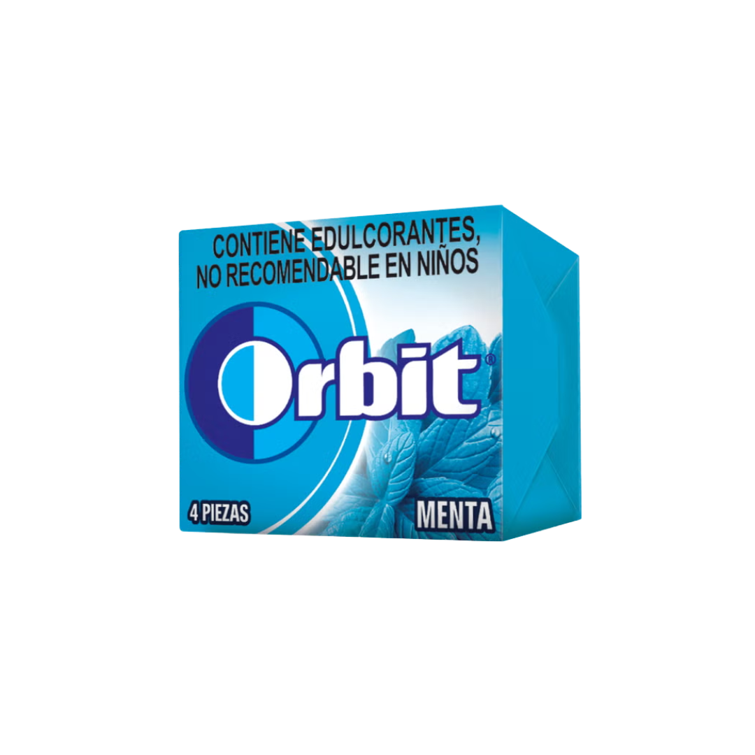 CHICLES ORBIT DE 4 PASTILLAS SABOR MENTA