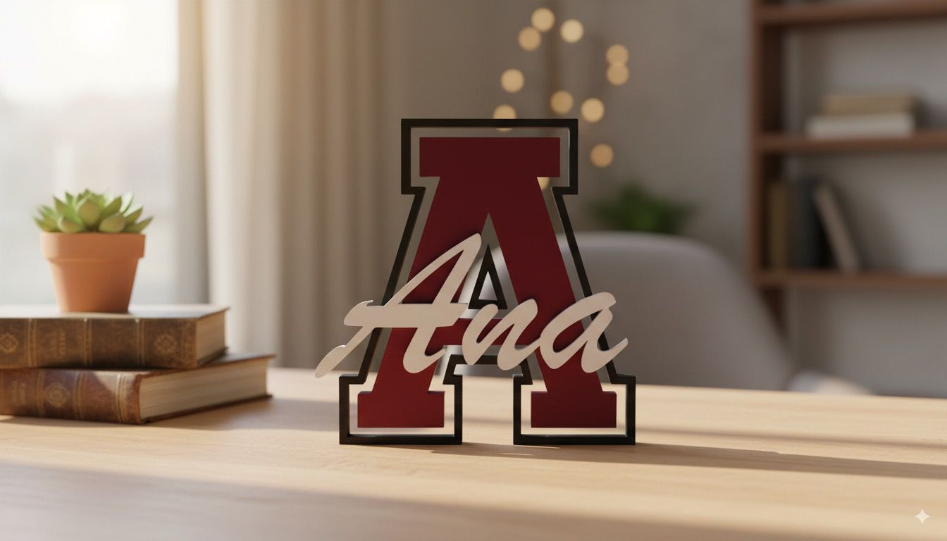 Inicial personalizada con nombre. Estilo Fútbol Americano.