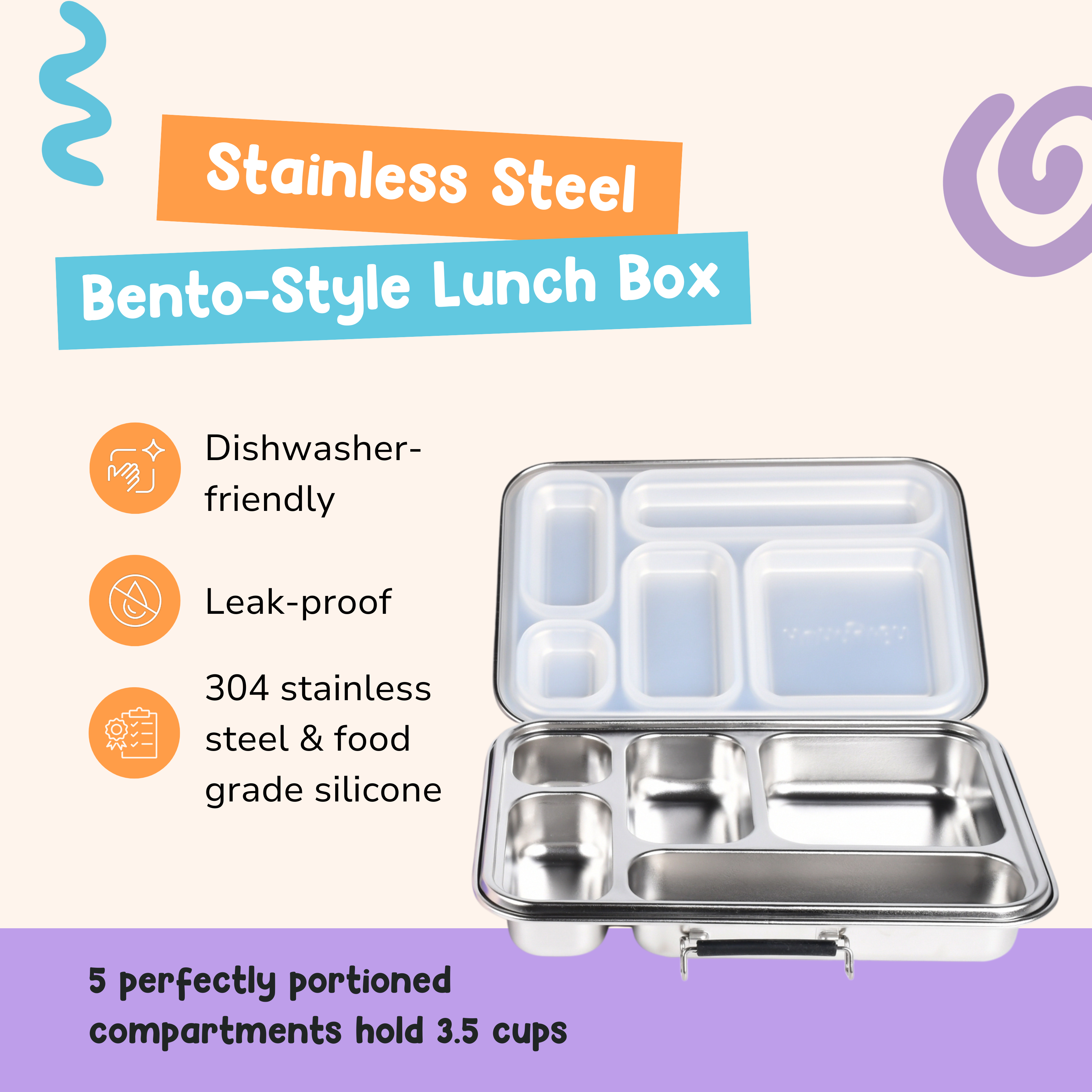 Stainless Steel Bento-Style Lunch Box