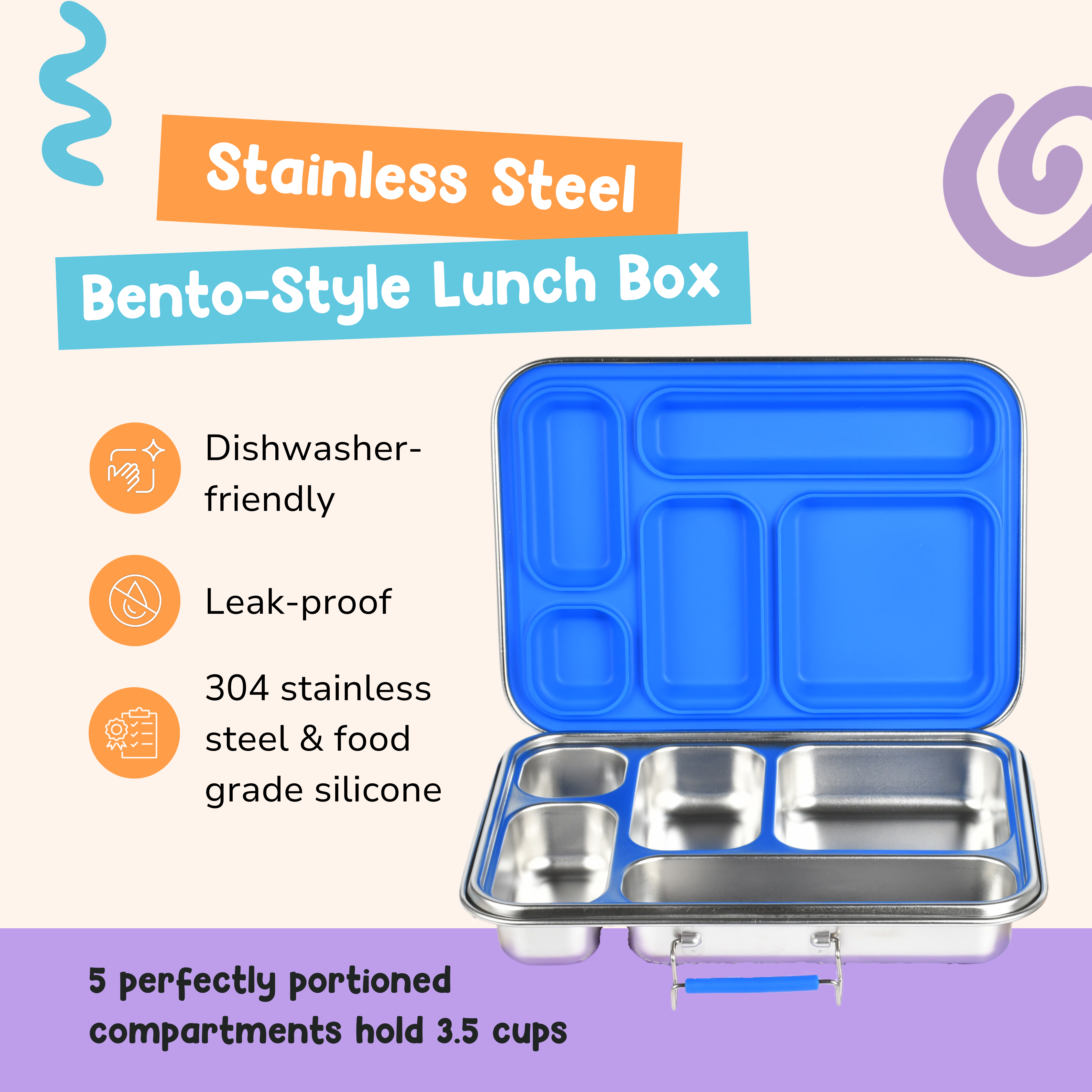 Stainless Steel Bento-Style Lunch Box