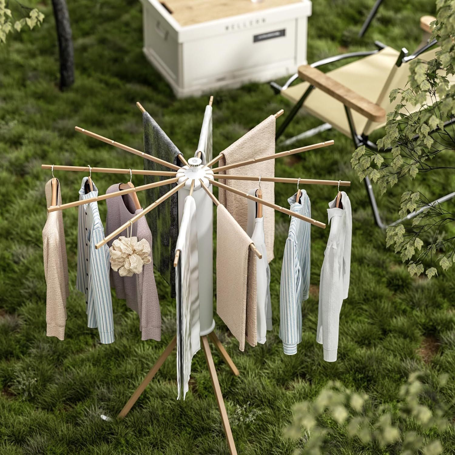 Wooden Clothes Drying Rack