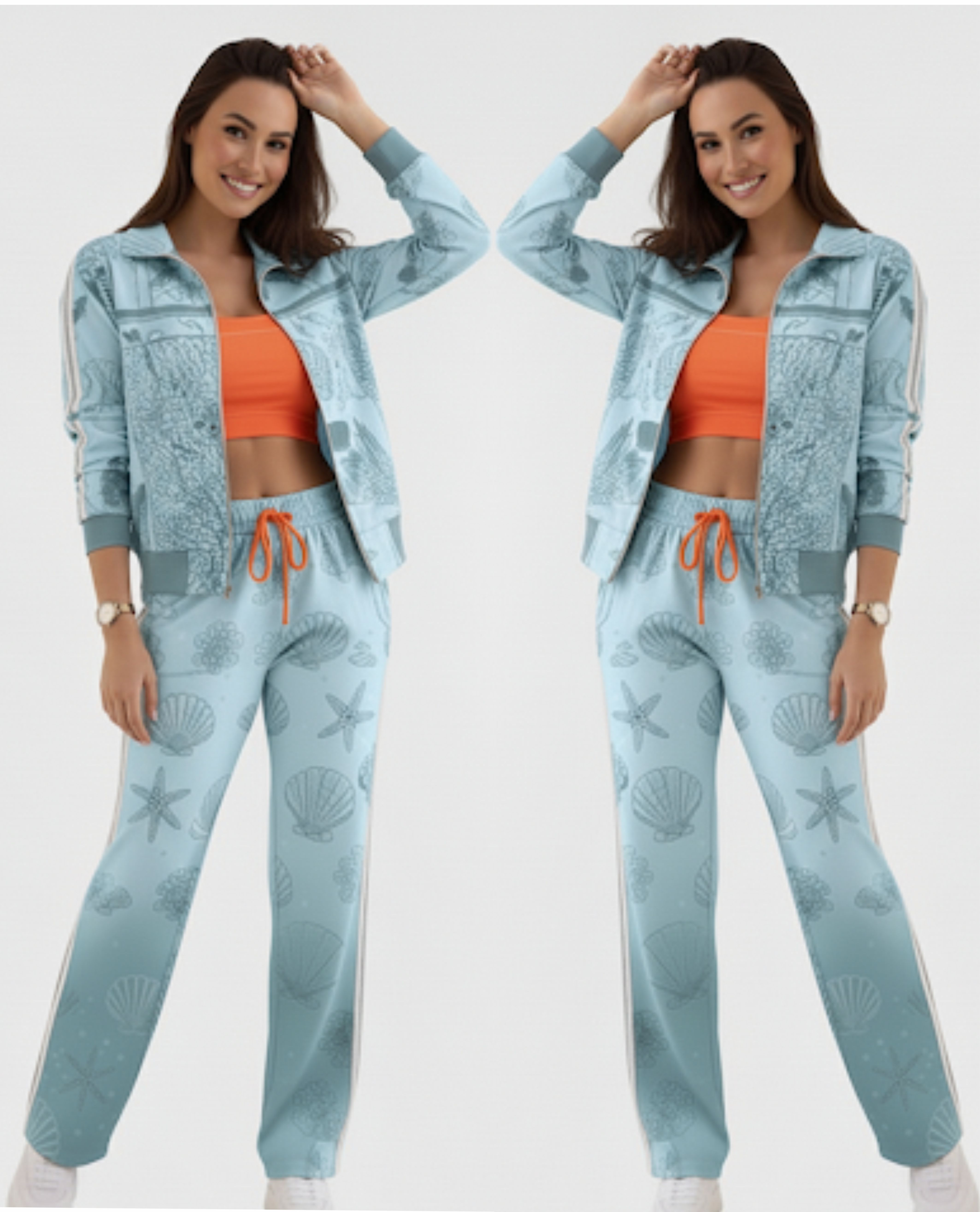 Conjunto deportivo con estampado marino Color Celeste claro