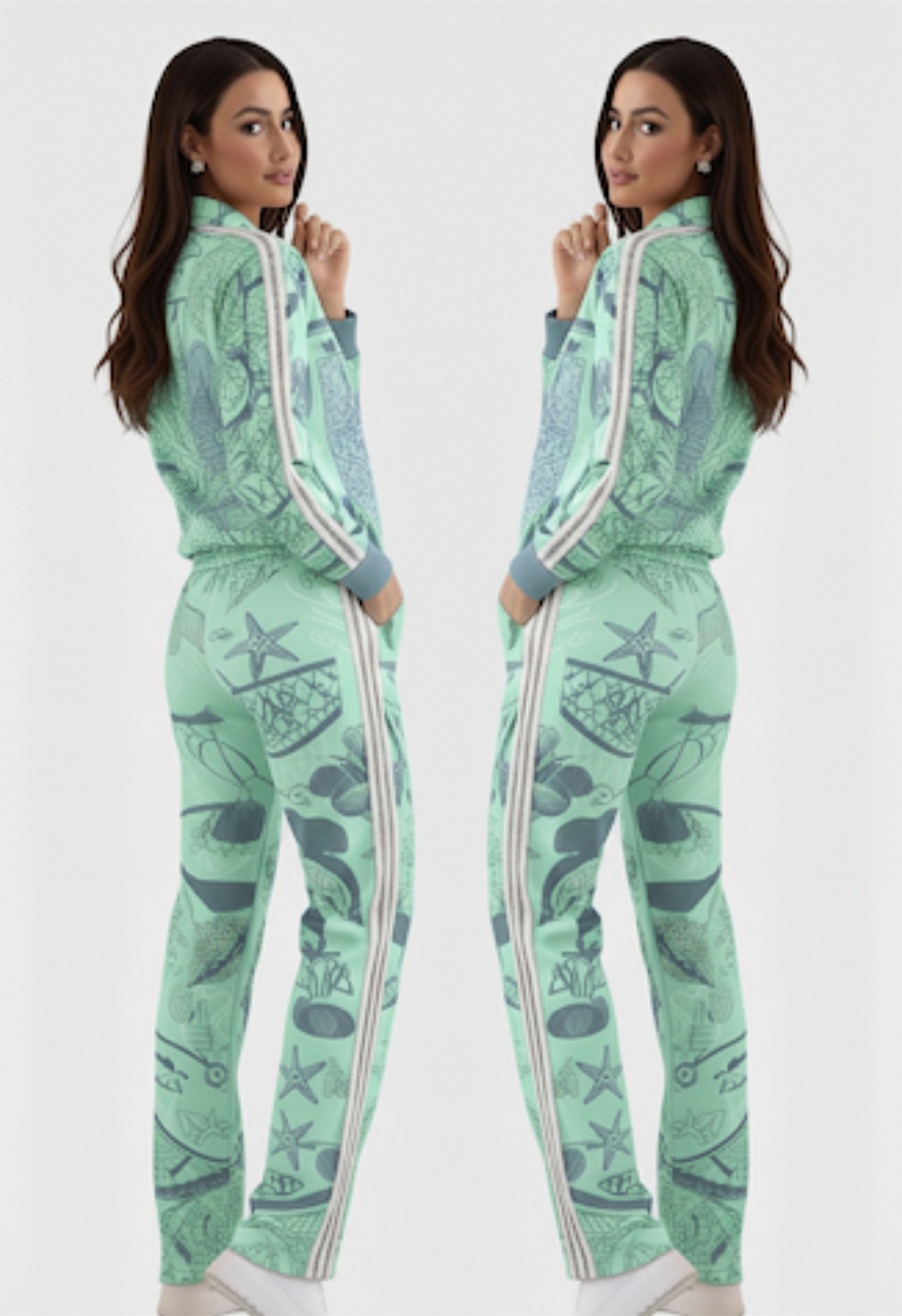Conjunto deportivo estampado aqua color
