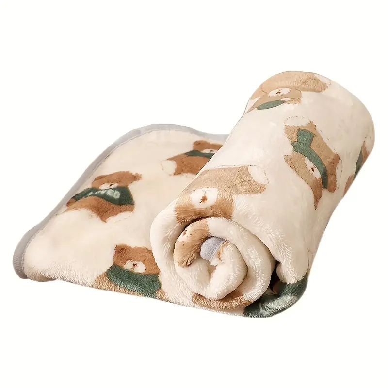 Soft fleece Pet blanket with Bear pattern