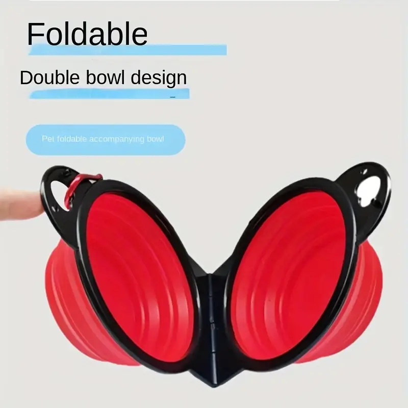Collapsible Silicone Double Dog Bowl
