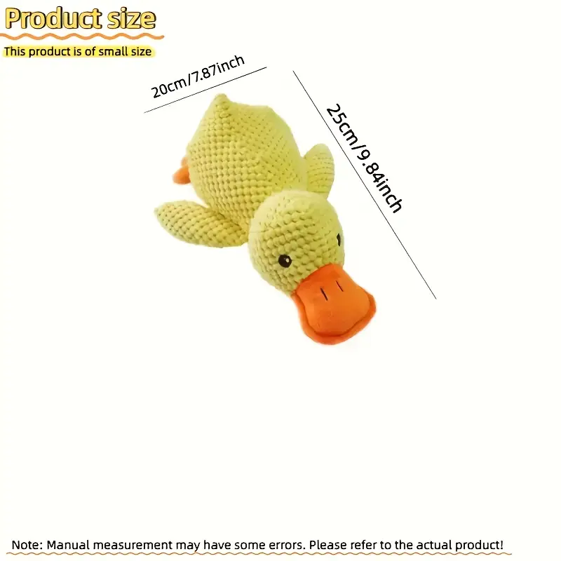 Plush Duck Dog Toy - Yellow