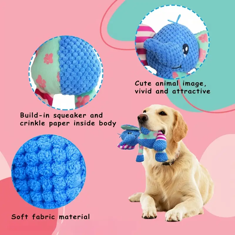 Blue Elephant Pet Toy