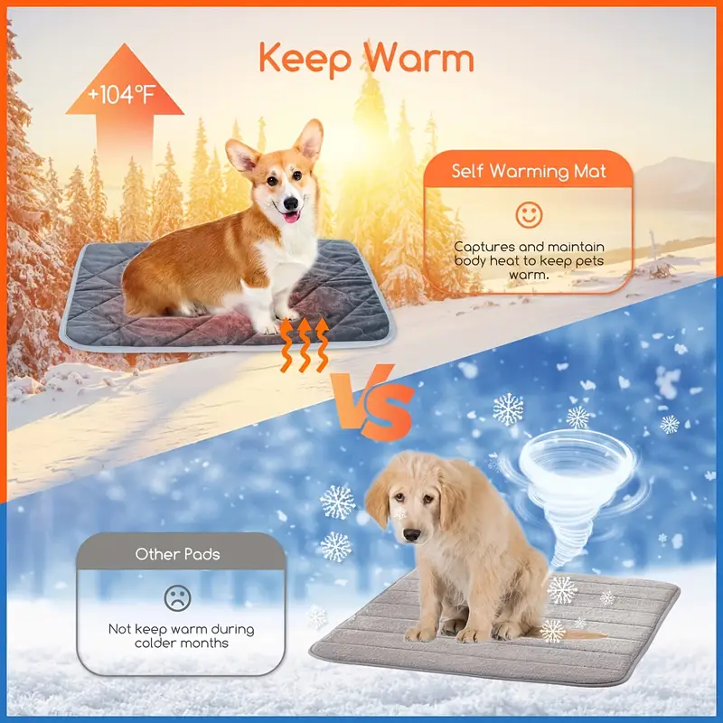 Self Warming Pet Mat with Heated Pad