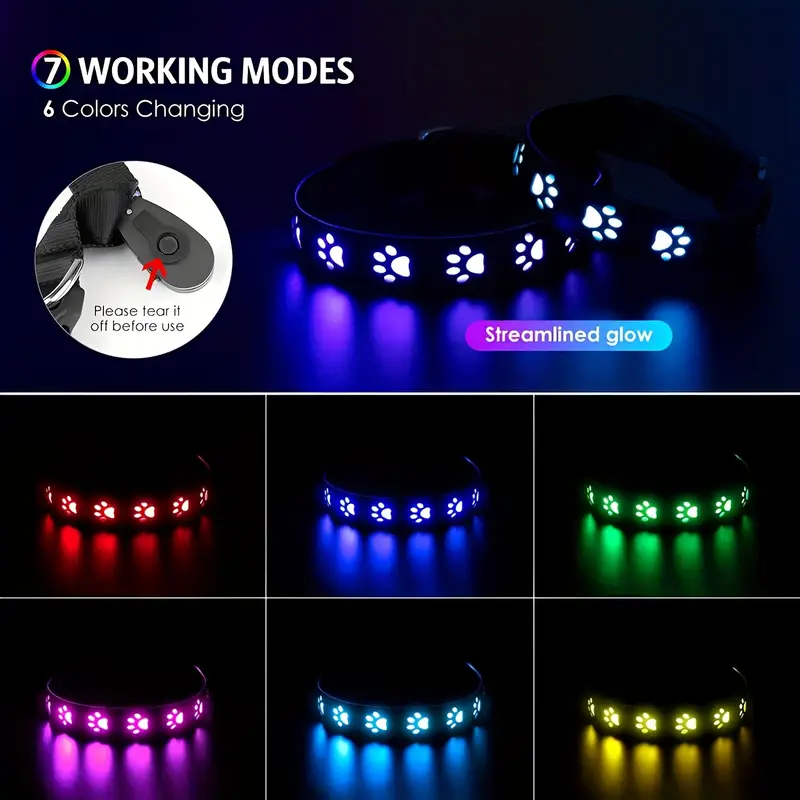 USB Rechargeable - LED Glow Dog Collar
