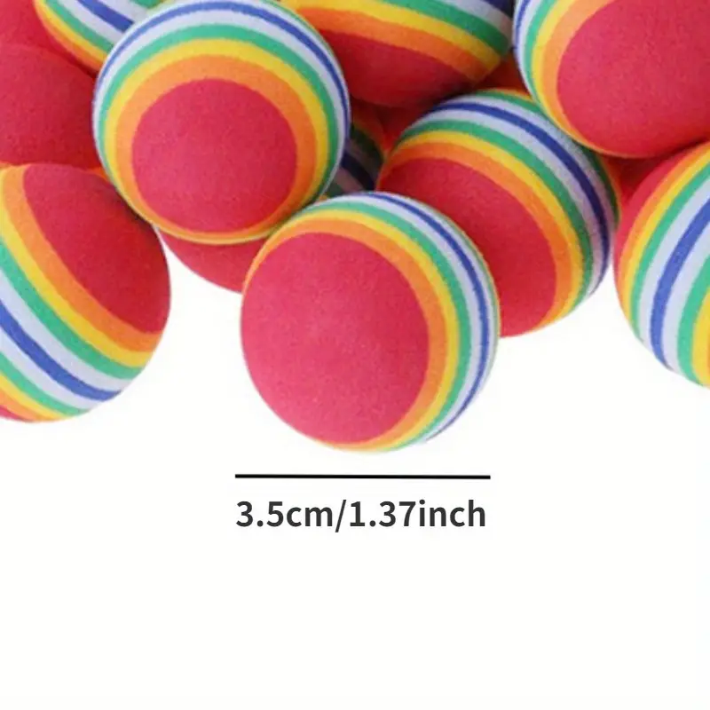 Rainbow Stripe Cat Toy Foam Balls - ( For Small Pets Only )