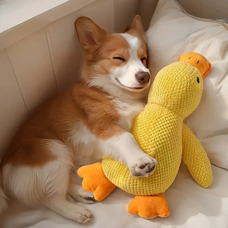 Plush Duck Dog Toy - Yellow