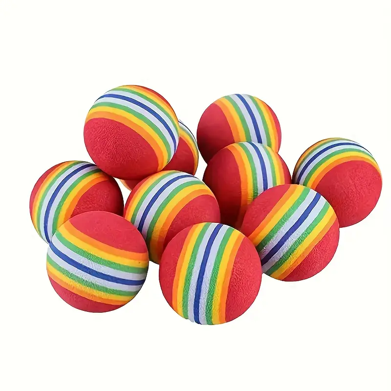 Rainbow Stripe Cat Toy Foam Balls - ( For Small Pets Only )