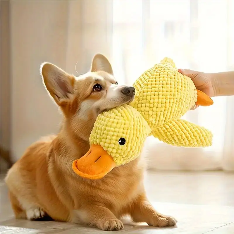 Plush Duck Dog Toy - Yellow