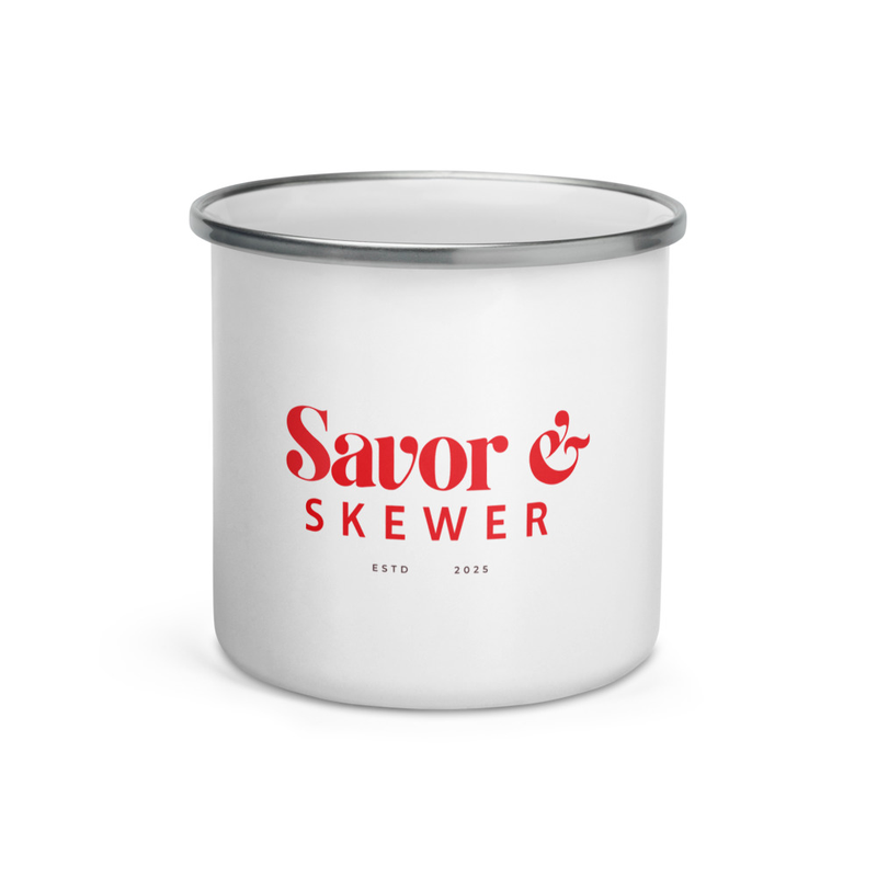 Savor & Skewer Enamel Mug