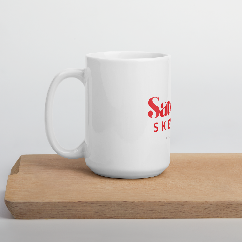 Savor & Skewer White Glossy Mug