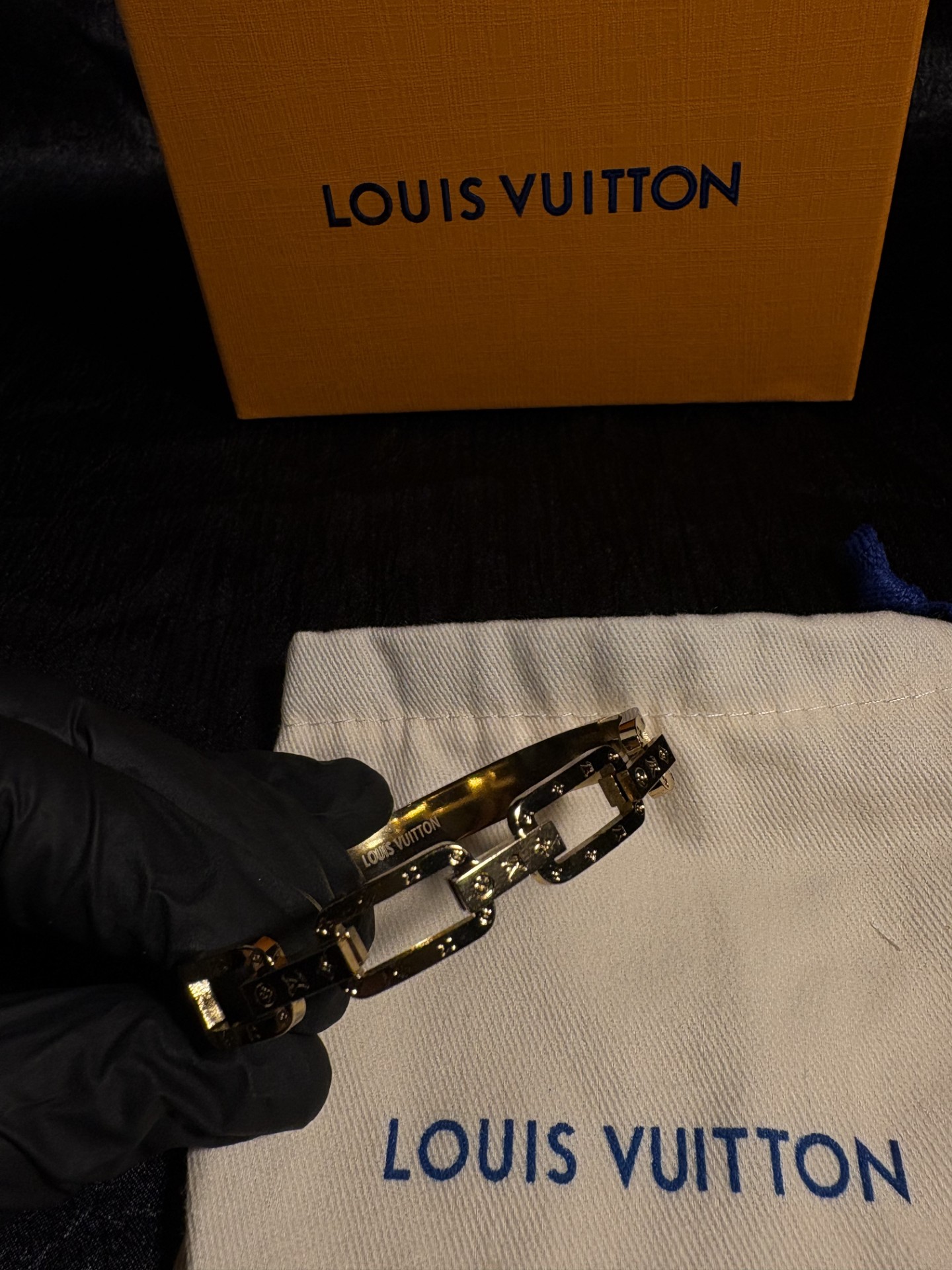 Louis Vuitton Gold Cuff Bangle Bracelet